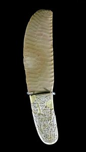 Cuchillo tallado con escenas de batalla, de Gebel el-Arak, período Naqada II, c.3500-3100